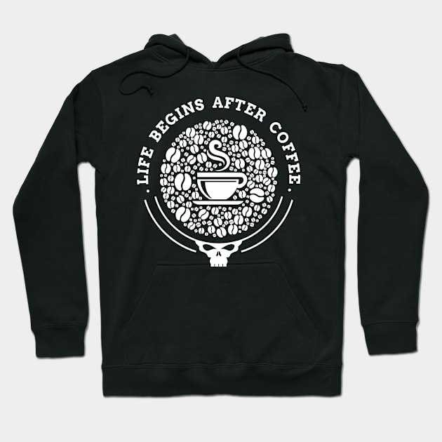 Life Begins After Coffee Hoodie by UB design